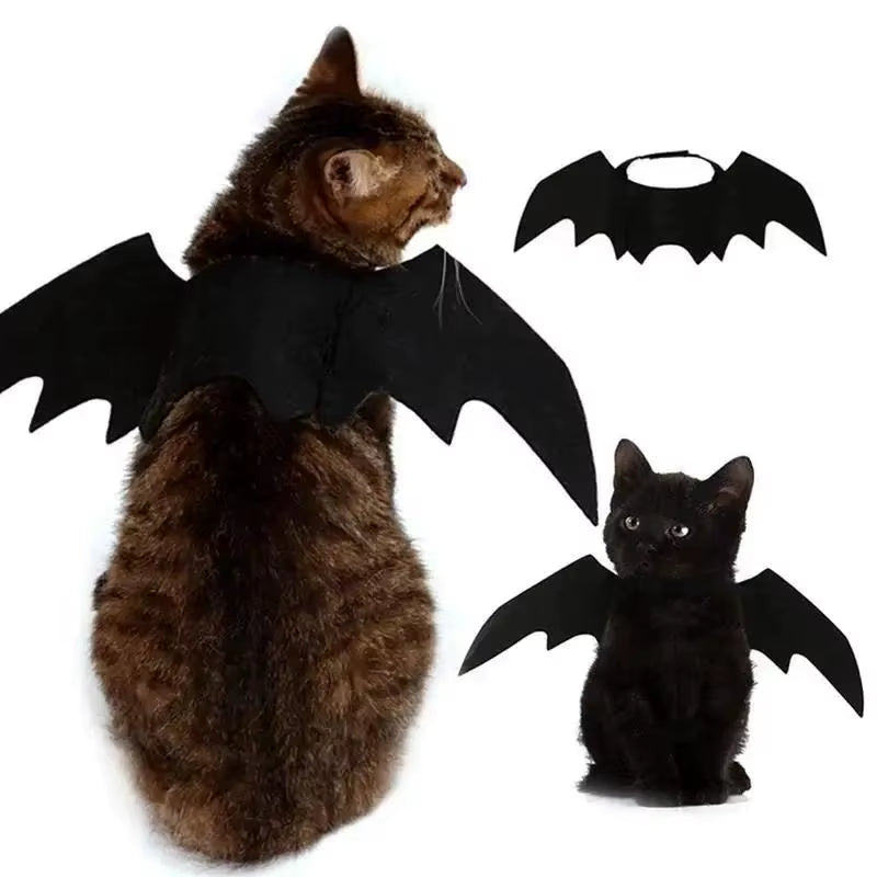 Bat Wings Costume for Cats & Small Dogs: Cute Halloween Pet Costume with Adjustable Strap