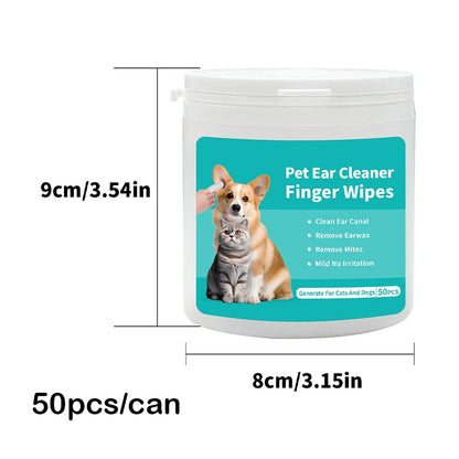 Dog & Cat Ear Cleaning Finger Wipes: Gentle, Mess-Free Ear Care in Seconds
