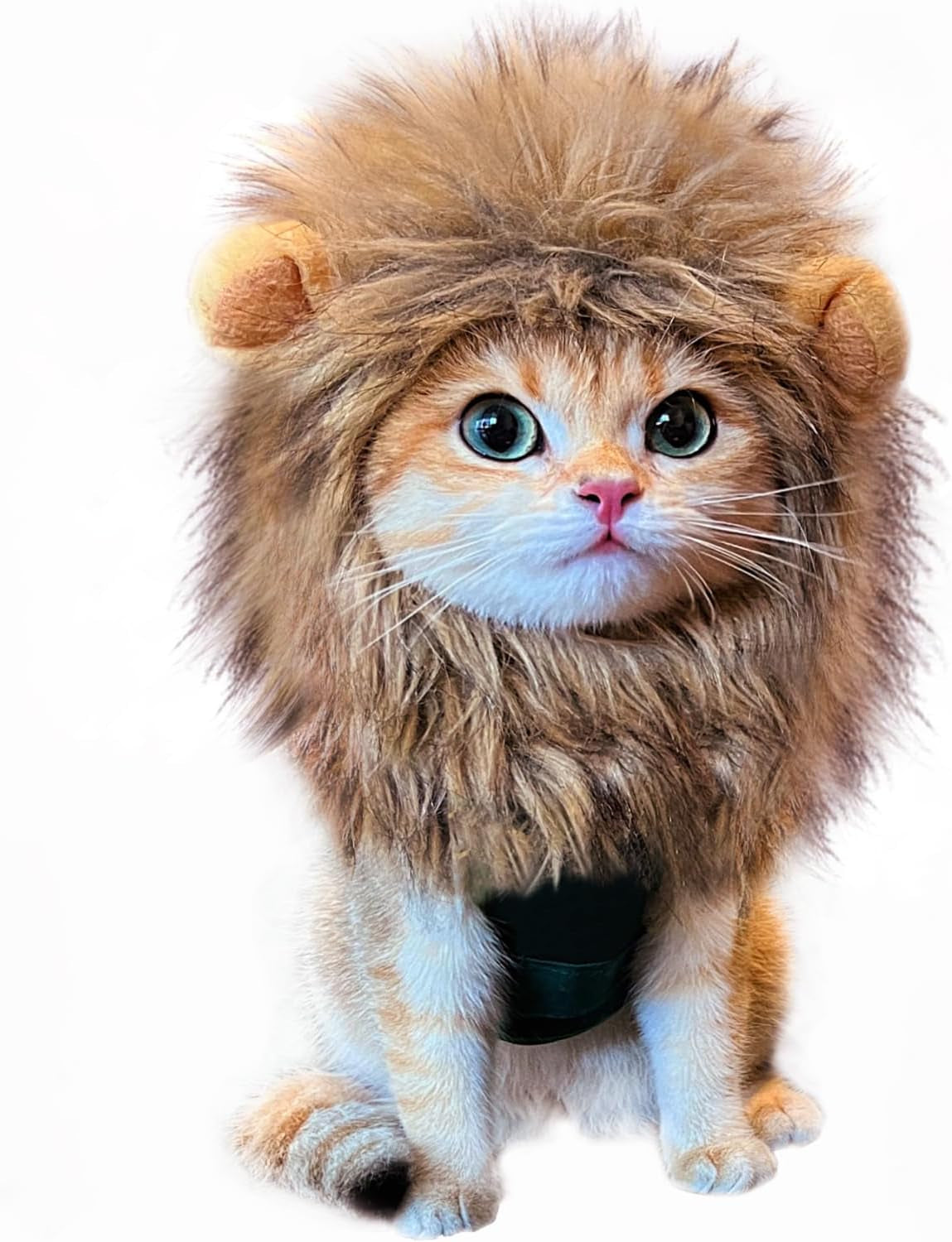 Lion Mane Costume for Cats: Adorable Fluffy Wig with Ears for Halloween, Christmas & Photos