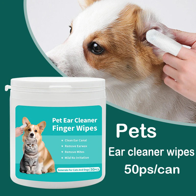 Dog & Cat Ear Cleaning Finger Wipes: Gentle, Mess-Free Ear Care in Seconds