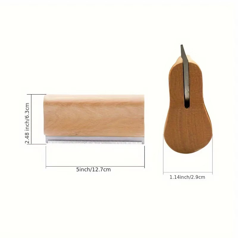 Wooden Deshedding Tool for Dogs, Cats & Horses: Removes Loose Undercoat Fur in Minutes