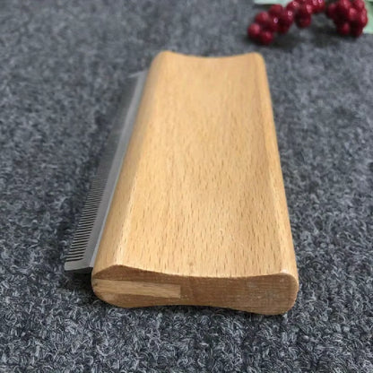 Wooden Deshedding Tool for Dogs, Cats & Horses: Removes Loose Undercoat Fur in Minutes
