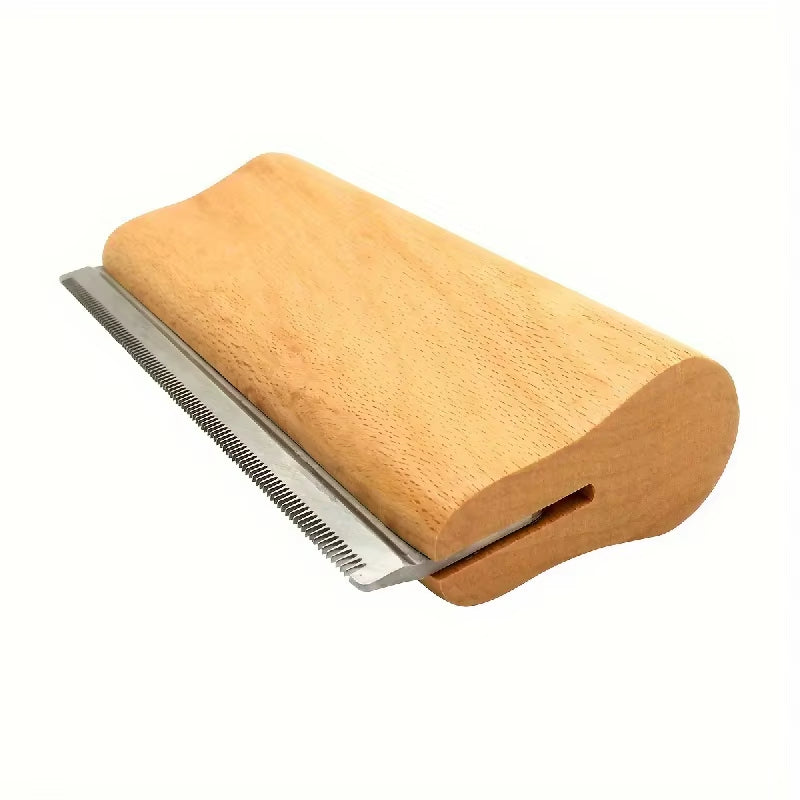 Wooden Deshedding Tool for Dogs, Cats & Horses: Removes Loose Undercoat Fur in Minutes