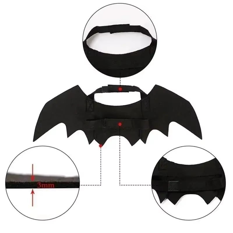 Bat Wings Costume for Cats & Small Dogs: Cute Halloween Pet Costume with Adjustable Strap