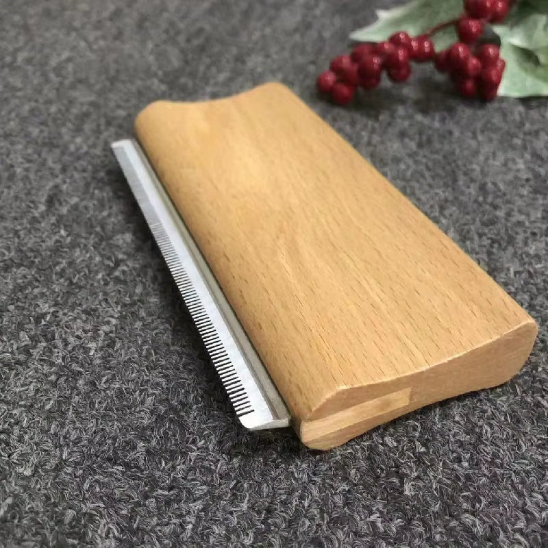 Wooden Deshedding Tool for Dogs, Cats & Horses: Removes Loose Undercoat Fur in Minutes